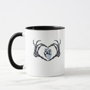 Mug Skeleton Heart Mains Design Classique Pour Hallowe