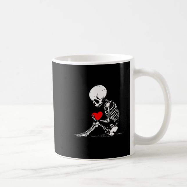 Mug Skeleton Heart Valentines Emo Gothic Minimalist Ck (Droite)