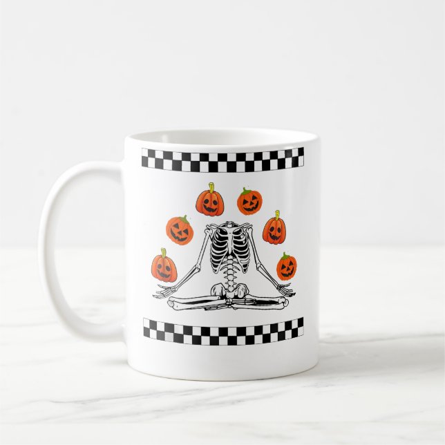 Mug Skeleton Juggling Pumpkin Head Funny Skeleton Hall (Gauche)