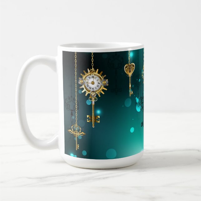 Mug Skeleton Keys on Green Background (Gauche)