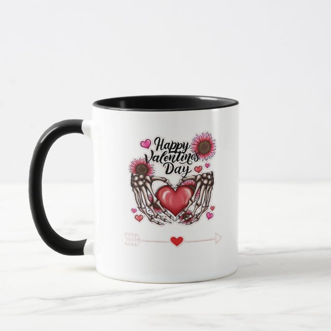 Mug Skeleton Mains Valentines Classic de la journée (Gauche)
