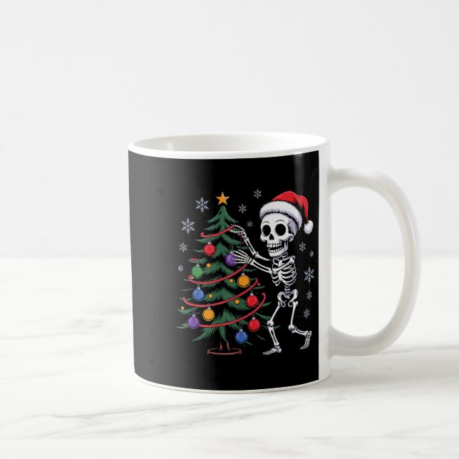 Mug Skeleton Santa Hat Christmas Tree Creepy Cute Xmas (Droite)