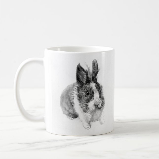 Mug "Sketch bunny: charming hand-drawn rabbit (Gauche)