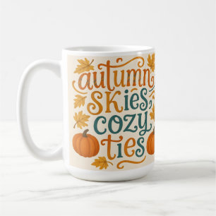 Mug Ski d'automne Cravates douillets - Automne Typogra