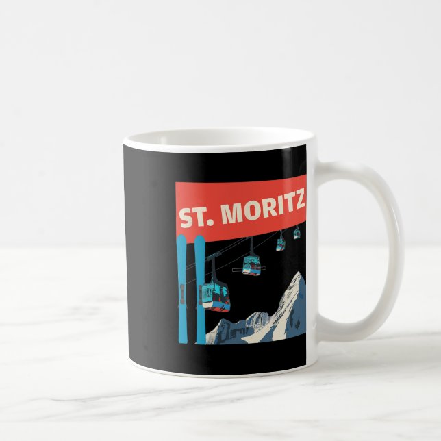Mug Ski de St. Moritz - Ski rétro de St. Moritz  (Droite)