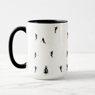 Mug Ski Moderne Ski Noir & Blanc Ski Thème Ski