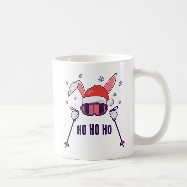 Mug Ski Père Noël Rabbit avec Santa Hat et bâtons de s (Droite)