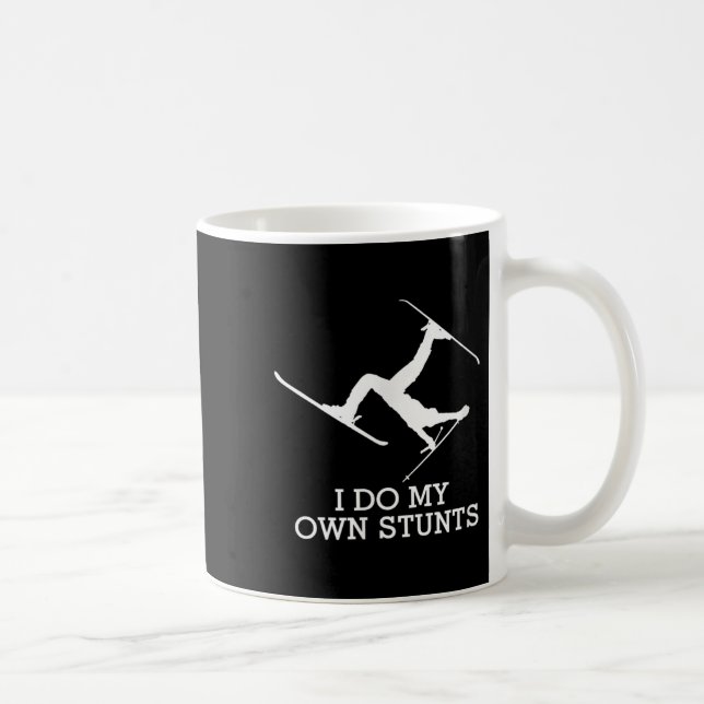 Mug Ski Shirt - I Do My Own Stunts - Funny Skiing Tee  (Droite)