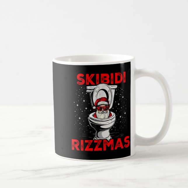 Mug Skibidi Rizzmas Funny Santa Toilet White Elephant  (Droite)