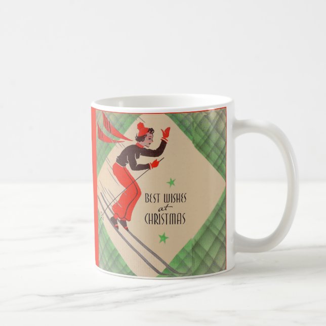Mug Skier de Noël des années 1950 (Droite)
