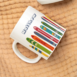 Mug Skis Vintage Personnalisés Recto Verso