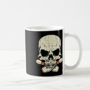Mug Skull Bowling Pins Skeleton Head Bowler Hommes gar