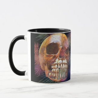 Mug Skull with fireworks
