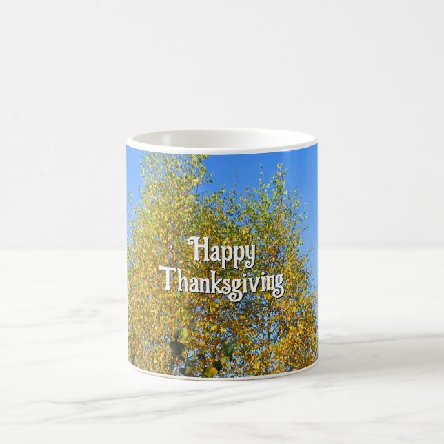 Mug Sky Dancing Autumn Leaves - Custom Thankgiving (Centre)