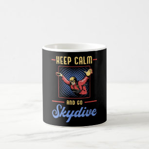 Mug Skydiver Retro Garder le calme Drôle cadeau
