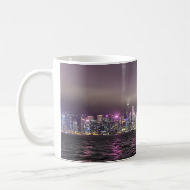 Mug Skyline de Hong Kong la nuit (Gauche)
