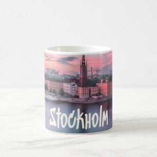 Mug Skyline nocturne de la capitale suédoise, Stockho