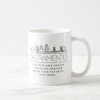 Skyline stylisée de Sacramento | Slogan personnali