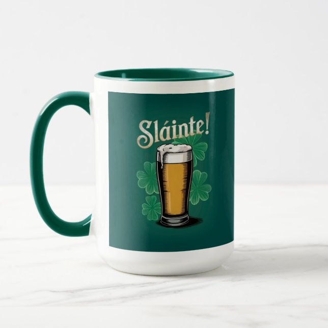 Mug Slàinte ! Saint Patrick's Day Pint of Beer on Gree (Gauche)