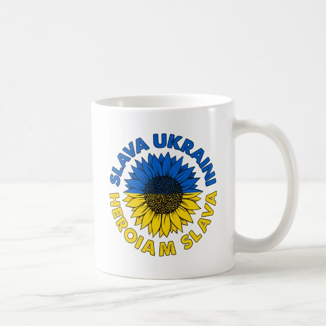 Mug Slava Ukraini Heroiam tournesol de slave drapeau U (Droite)