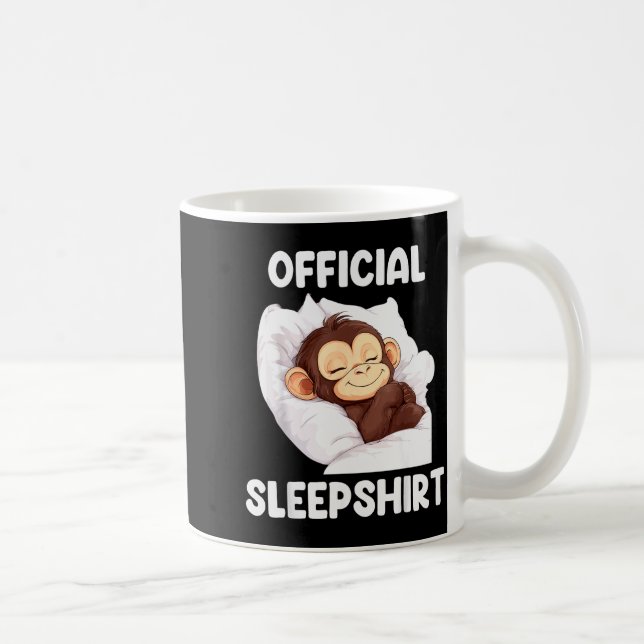 Mug Sleepshirt Cute Sleeng Monkey Animal Lover Pajama  (Droite)
