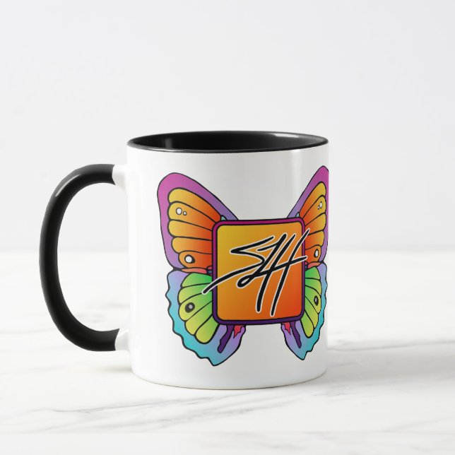 Mug SLH avec logo d'ailes papillon (Gauche)