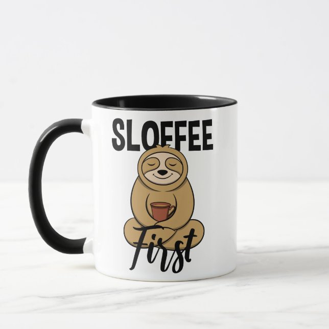 Mug Sloffee - beau et animal putréfié joyeux et café (Gauche)
