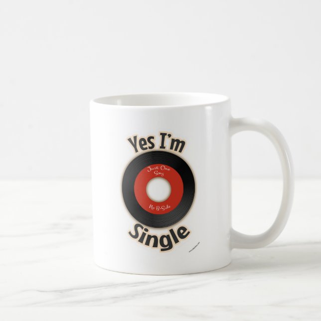 Mug Slogan de dessin musical rétro Flirty à disque uni (Droite)