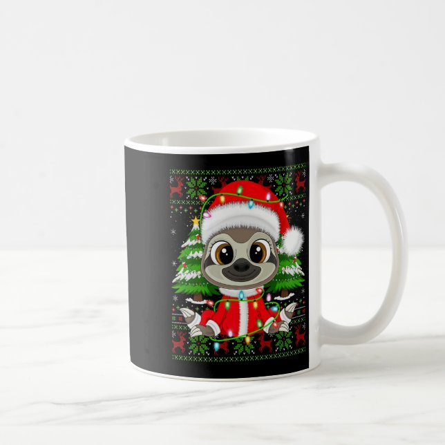Mug Sloth Christmas Lights Santa Costume Ugly Xmas Swe (Droite)