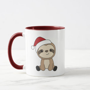 Mug Sloth Noël Neige Hiver Animaux Fentes