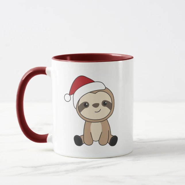 Mug Sloth Noël Neige Hiver Animaux Fentes (Gauche)