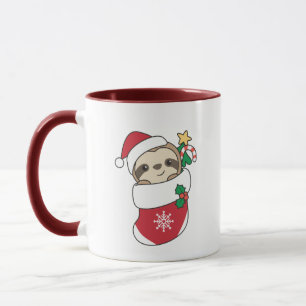 Mug Sloth Noël Neige Hiver Animaux Fentes