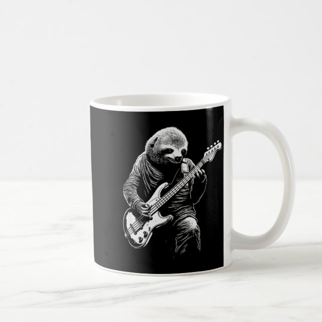 Mug Sloth Playing B Guitar Funny B Player Bist Sloth  (Droite)