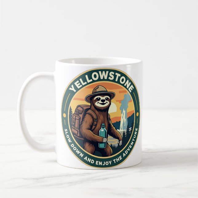 Mug Sloth Slow Down Adventure Yellowstone (Gauche)