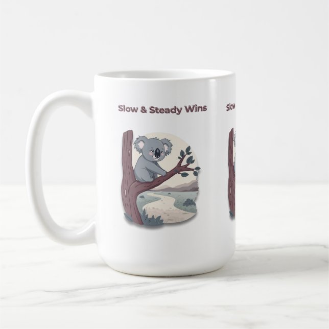 Mug **"Slow & Steady Wins – Motivational Cute Koala "* (Gauche)