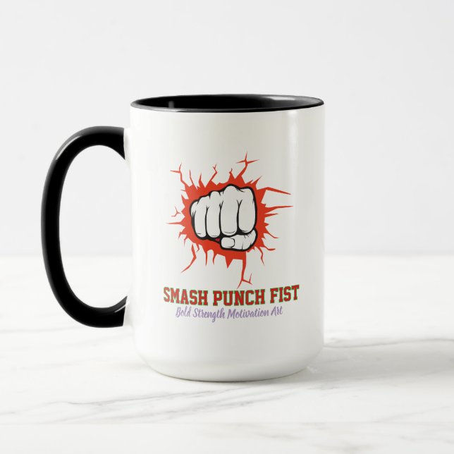 Mug Smash Punch Fist – Bold Strength Motivation Art (Gauche)