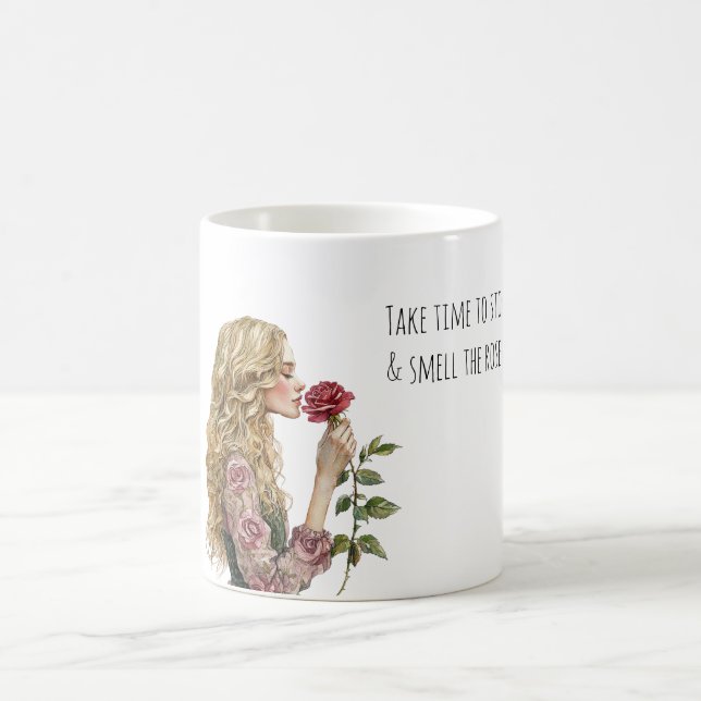 Mug Smell the Roses Blond Girl (Centre)
