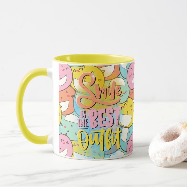 Mug Smile est la meilleure tenue ! Motivation (Avec donut)