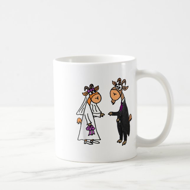Mug Smiletodaytees Goat Bride Et Groom Mariage _1 (Droite)