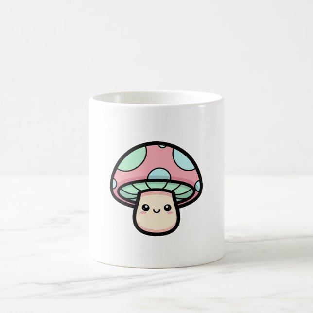 Mug Smiling Mushroom – Cute Kawaii Illustration (Centre)