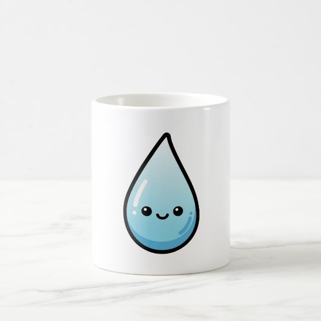 Mug Smiling Raindrop – Cute Kawaii Illustration (Centre)