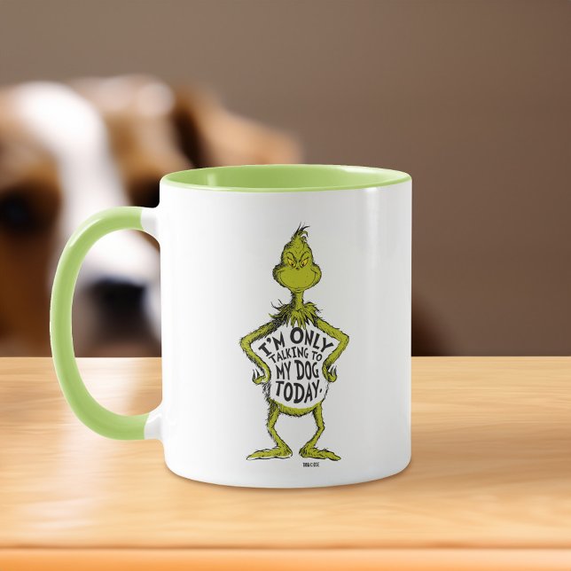 Mug Snarky Grinch | Drôle je ne parle qu'à mon chien T (Mug on table)