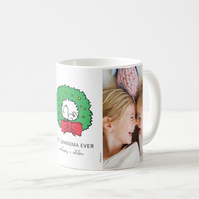 Mug Snoopy Christmas Wreath | Meilleure photo grand-mè (Devant droit)