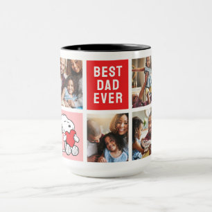 Mug Snoopy Heart   Papa Photo Collage