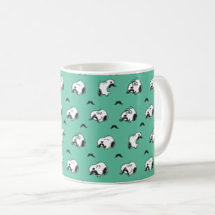 Mug Snoopy Moustaches et Motif Turquoise
