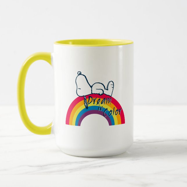 Mug Snoopy | Rêver en couleur arc-en-ciel (Gauche)