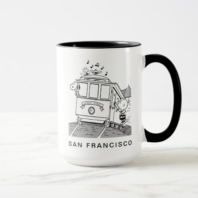 Mug Snoopy, Woodstock & Charlie Brown sur un chariot (Droite)