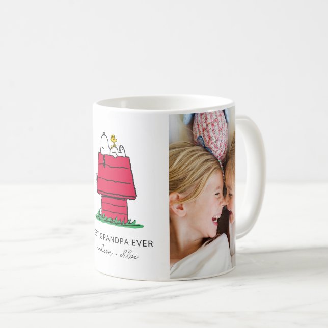 Mug Snoopy & Woodstock Doghouse | Meilleur grand-père (Devant droit)