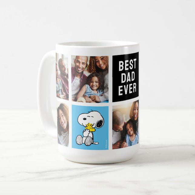 Mug Snoopy & Woodstock | Meilleur papa jamais collé (Devant gauche)