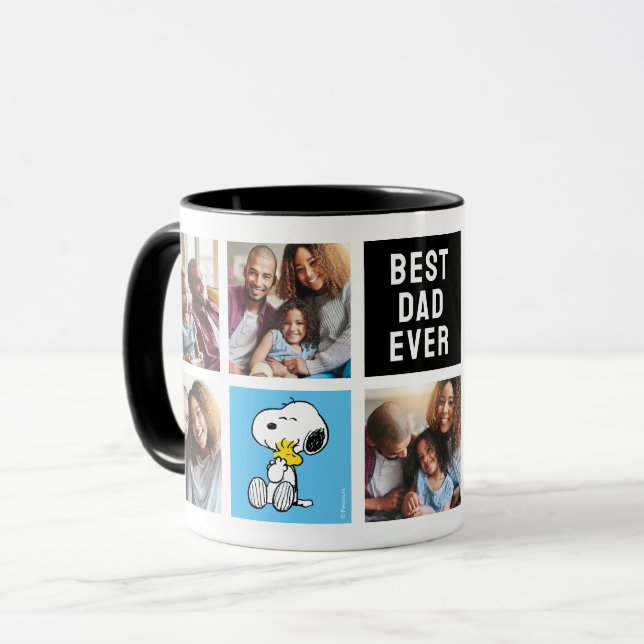 Mug Snoopy & Woodstock | Meilleur papa jamais collé (Devant gauche)